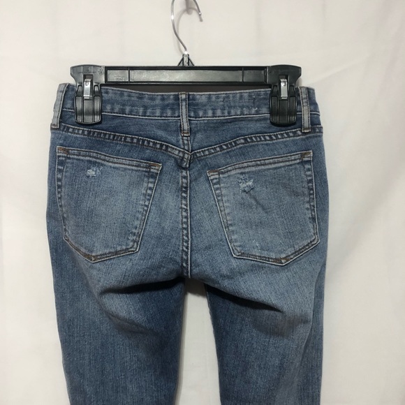 Gap 1969 Always Skinny Blue Jean Womens 24 Medium Wash Stretch Distressed Denim - Picture 5 of 8